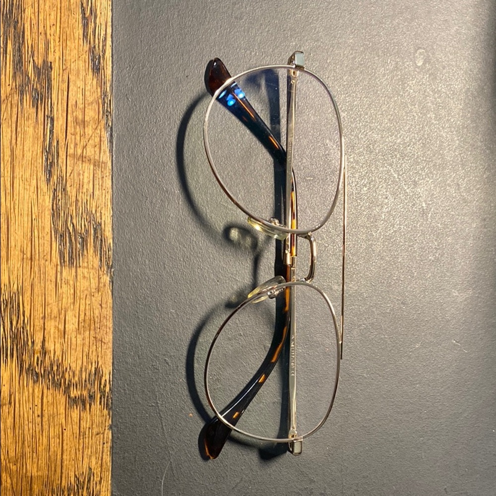 Gold and Brown Aviator Glasses